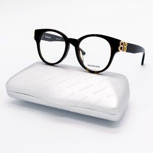 NEW BALENCIAGA EYEGLASSES BB0173O 002 ROUND HAVANA WOMEN EYEWEAR BALENCIAGA